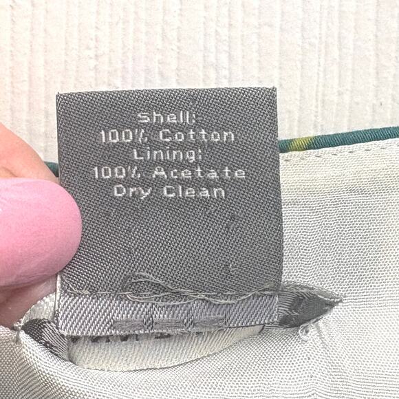 Ann Taylor Dress Retro Floral Shift Lined Cotton Asymmetrical Neck Women’s 10 - Picture 7 of 8